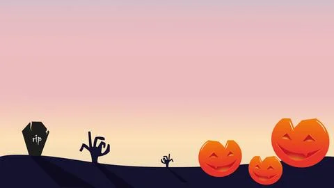 Evil pumpkin halloween background Illustrazione stock