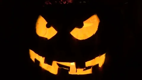 Evil pumpkin Halloween Stock Footage 85875391