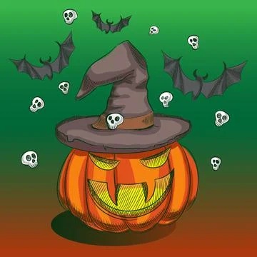 Evil pumpkin Stock Illustration
