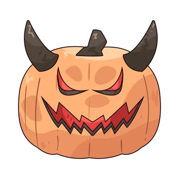Evil pumpkin illustration Stock Illustration