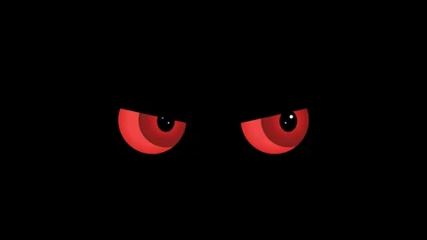 Evil red blinking eyes peering from a pitch black background. 4K 動画素材 348301180