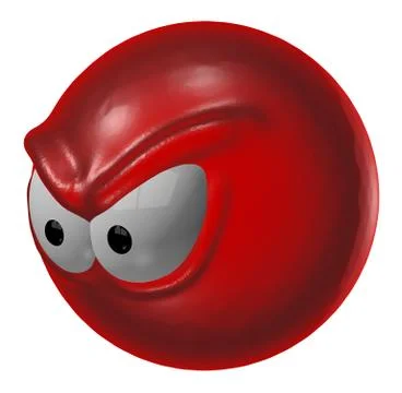 Evil red smiley - 3d illustration Stock-Illustration