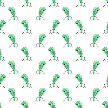 Evil Robot Seamless Pattern Illustration Illustrazione stock