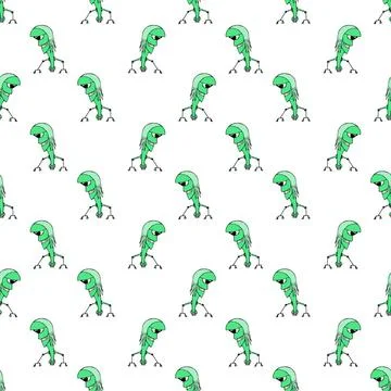 Evil Robot Seamless Pattern Illustration Evil robot cartoon illustration m... Foto stock