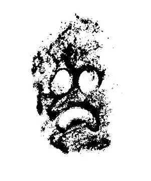 Evil scary face made of crumbs. Vector illustration Stock Illustration