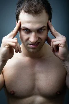 Evil scary looking man Stock Photos