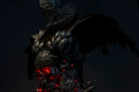 Evil, silver skull with red leds lights in eye sockets, handmade design cospl 스톡 사진