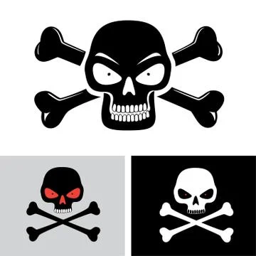 Evil skull with bones Stock Illustration
