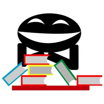 Evil smile and the book Stock Illustration