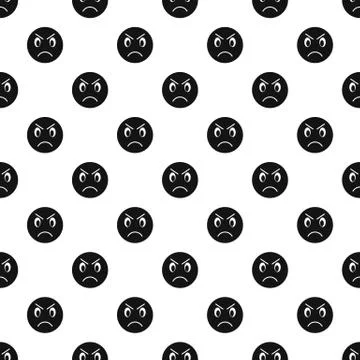 Evil smiley pattern, simple style Stock Illustration