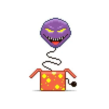 Evil smiling jack in the box toy	 Stock-Illustration