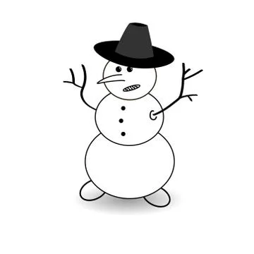 Evil snowman. Vector image. Stock Illustration