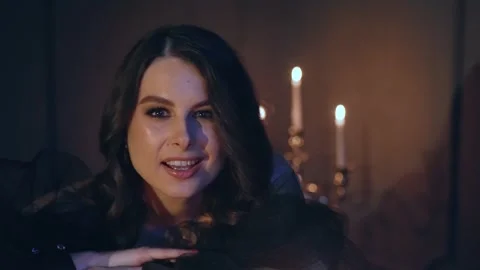 Evil sorceress preparing for making rite and sacrifices at night use witchcraft. Stock Footage 244548956