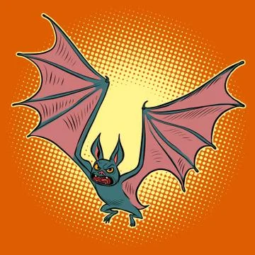 Evil vampire bat. Halloween character Stock Illustration