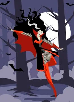 Evil vampire woma Stock Illustration