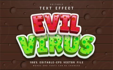 Evil virus text effect editable Stock Illustration