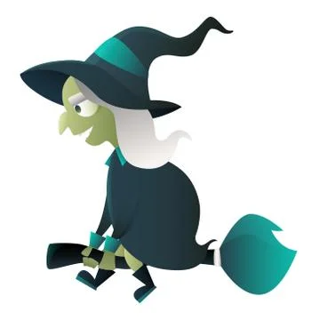 Evil witch cartoon character Stock Illustration