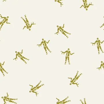 Evil zombie glyph seamless pattern Stock Illustration