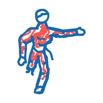 Evil zombie icon doodle illustration Stock Illustration