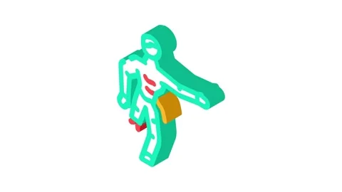 Evil zombie isometric icon animation Stock Footage 327294959