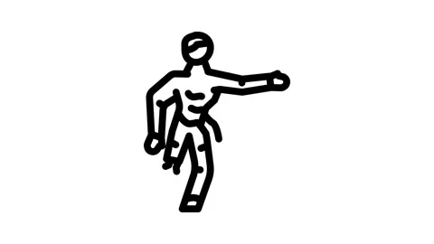 Evil zombie line icon animation Stock Footage 326766496