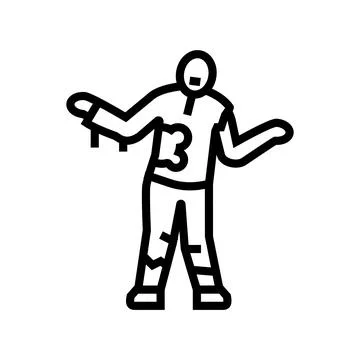Evil zombie line icon vector illustration 스톡 일러스트