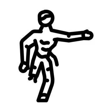 Evil zombie line icon vector illustration Stock Illustration