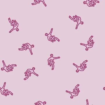 Evil zombie line vector seamless pattern Stock Illustration