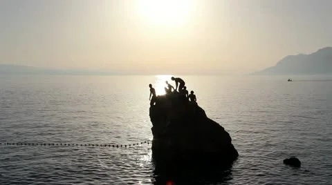 Evolucion jump into the see Stock Footage 12675837