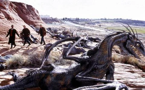  Evolution (2001) - filmstill Evolution (2001) Orlando Jones, Seann Willia... Stockfoto's