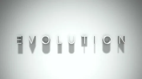 Evolution 3D title animation with shadows on a white background Stock Footage 296000604