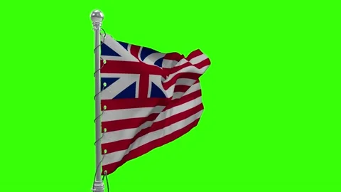 Evolution of the American Flag (green screen - each flag loops) Stock Footage 159560434