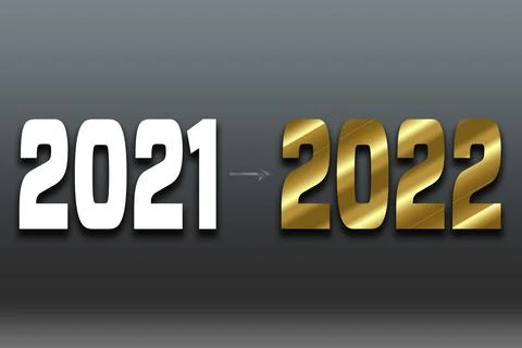 Evolution and progress concept, happy new year 2022 text design. greeting ill Stock Illustration