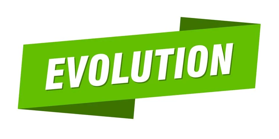 Evolution banner template. evolution ribbon label sign Stock Illustration