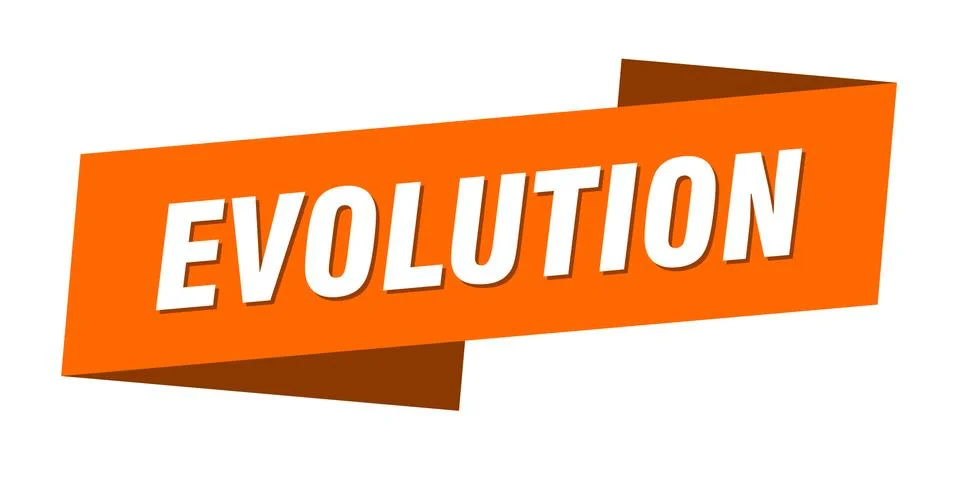 Evolution banner template. evolution ribbon label sign Stock Illustration