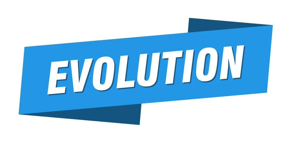 Evolution banner template. evolution ribbon label sign Stock Illustration