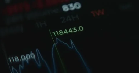 The evolution of Bitcoin price, overview for a week period Stock Footage 314456370