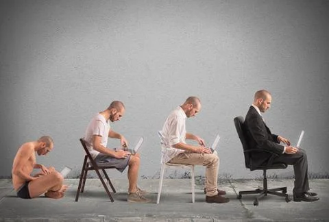 Evolution a businessman Stock Photos