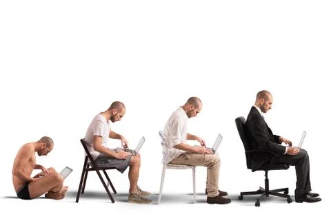 Evolution a businessman Stock Photos