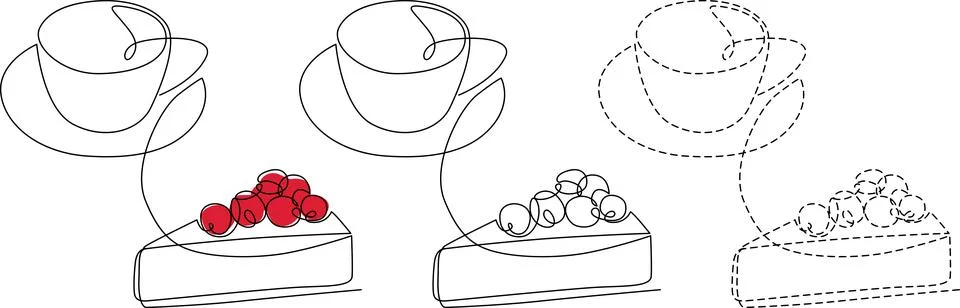 Evolution of cake toppings from berries to mixed fruits with whipped cream .. 库存插图