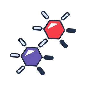 Evolution Of Chemical Molecules Connectivity Model Stock Illustration