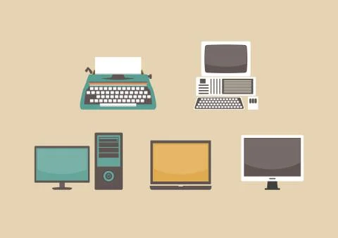 Evolution of computer Stock Illustration