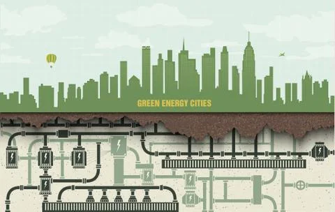 Evolution of the concept of greening of the world infographics Stock Illustration