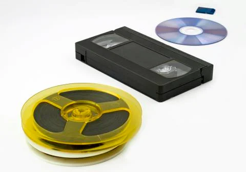 Evolution of data storage for media Stock Photos