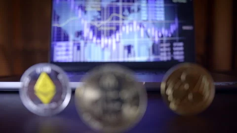 The Evolution of Digital Currency Exploring Bitcoin, Ethereum, and Stock Footage 296242570