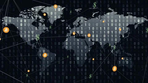 Evolution of digital money and its connection to financial technology and crypto Stock Footage 255263053