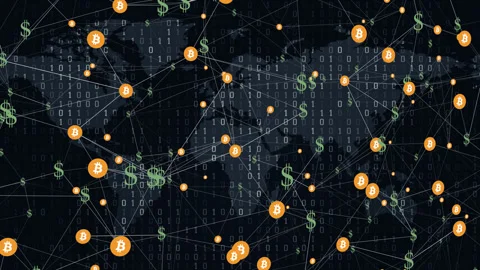 Evolution of digital money cryptocurrency and future of financial technology, Stock Footage 255266985