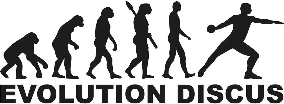 Evolution discus throw 스톡 일러스트