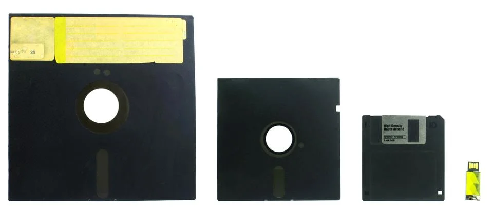 Evolution of diskettes Stock Photos