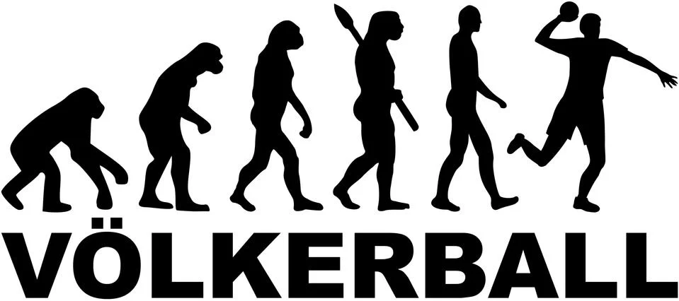 Evolution Dodgeball german Stock Illustration